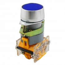 AC 660V 10A Blue Sign Ignition Momentary Push Button Switch 1 NO 1 NC LA39-11BN