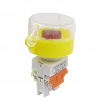 AC 220V Red Lamp 1NO 1NC Momentary Clear Cover Push Button Switch 660V 10Amp