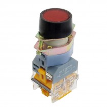 DPST 1NO 1NC Red Button Latching 220V LED Light Pushbutton Switch AC 660V 10A