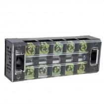 600V 25A Double Row 5 Positions Covered Screw Terminal Strip