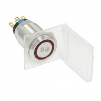 19mm 12V Momentary Red LED Stainless Push Button Switch