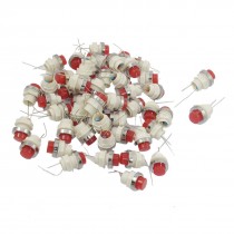 DC 6.3V 2P 10mm Holing Red Flat Head LED Power Indicator Pilot Light 50 Pcs