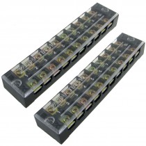 2 Pcs Plastic Cover 10 Position Terminal Block Barriers 600V 25A