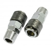 40SM Metal Air Coupler Quick Connector Fittings 2 Pcs