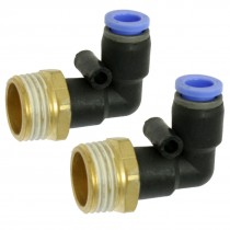 8mm x 1 2" PT Push in One Touch Connector Quick Fittings 2 Pcs