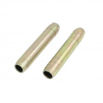 2 Pcs Air Water Gas 11mm Straight Hose Connector Joiner Bronze Tone