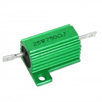 25W 750 Ohm 5% Wirewound Aluminum Housed Power Resistor Green