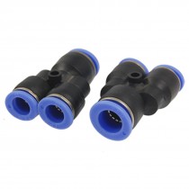 2 Pcs 12mm to 10mm Y Union Push in to Connect Fittings
