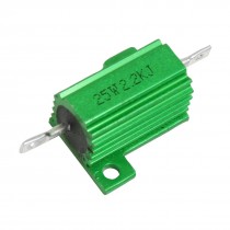 25W 2.2K Ohm 5% Wirewound Aluminum Housed Power Resistor Green