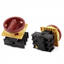 2pcs Rotary 6 Terminals On/Off Position Universal Changeover Switch AC660V 32A