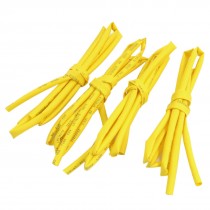 600V 125C 1m 4mm Yellow Insulated Heating Shrinkable Shrink Tube 4 Pcs