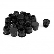 24 Pcs Black Plastic Push Button Switch 16mm Mount Hole Panel Plug Cap