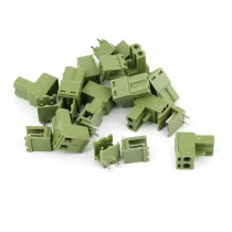 10Pcs Army Green 300V 10A 5.08mm Pitch 2P Way PBC Screw Terminal Block Connector