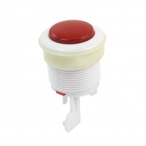 Panel Mounting 28mm White Red Plastic Round Push Button for Arcade Game