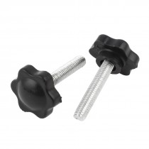 2pcs 30mm Thread 25mm Dia Antislip Grip Star Shaped Head Clamping Knob