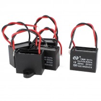 AC 450V 3.5uF 9cm Wired Metalized Polypropylene Film Motor Run Capacitor 5 Pcs
