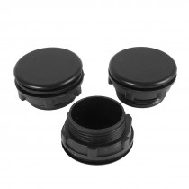 3 Pcs Black Plastic Push Button Switch 30mm Mount Hole Panel Plug Cap