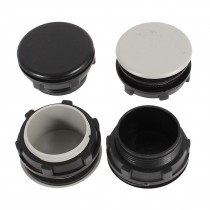 4 Pcs Black + Gray Plastic Push Button Switch 30mm Mount Hole Panel Plug Cap