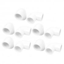 10 Pcs 20mm Inner Dia 90 Degree Elbow PVC Pipe Connectors White