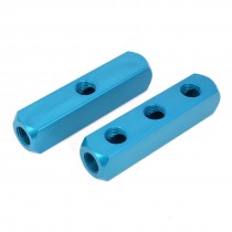2 Pcs Pneumatic Cylinder 3 Way 6 Ports Aluminum Air Manifold Block Splitter