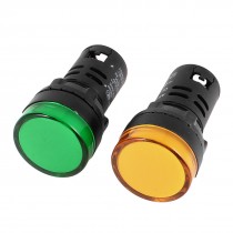 2 Pcs AD16-22D/S Green Yellow LED Pilot Light Panel Indicator 22mm DC 24V 20mA