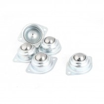 5 Pcs 2-Hole 25mm Diameter Zinc Plated Ball Transfer Unit Flange Mounted Bearing