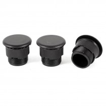 3 Pcs Black Plastic Push Button Switch 16mm Mount Hole Panel Plug Cap