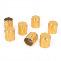 15mm x 17mm Gold Tone Aluminum Potentiometer Knobs 7Pcs