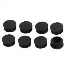 8 Pcs Black Plastic 30mm Dia Round Tubing Pipe Insert Caps Covers