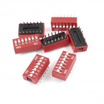 Slide Type Dual Row 14pin Terminals 7 Positions Way DIP Key Switch 6 Pcs