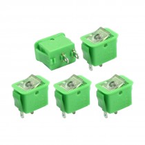 5PCS SPST 2 Position Locking Panel Mount Clear Button Green Rocker Switch