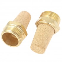 2 Pcs Brass 3/4PT Male Thread Noise Reducing Pneumatic Muffler Silencer Filter