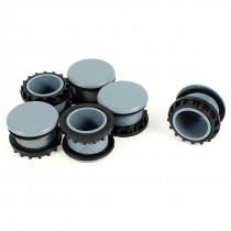 6 Pcs Gray Plastic Push Button Switch 22mm Mount Hole Panel Plug Cap