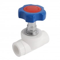 48mm Blue Wheel Dia 19mmx19mm Double Headed PPR Stop Valve White