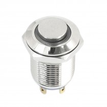 Red LED Light SPST 4 Pins 12mm Thread Dia Momentary Metal Push Button Switch