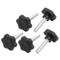 5pcs Black Plastic 40mm Head Diameter Star Clamping Knobs Part M10 x 40mm