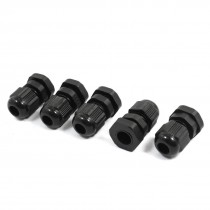 5pcs Black Plastic Waterproof Connector 4-7mm Dia Cable Gland PG7