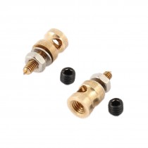 2 Pcs Gold Tone Hex Nut Thread Dia 2mm Linking Rod for RC