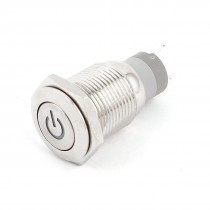 Red Angel Eye LED SPDT 5Pin Self-Locking Metal Power Push Button Switch 16mm