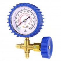 Air Conditioner Part 3-Way Valve 1/4NPT Thread Single Manifold Gauge 0-220psi
