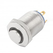 DC 3V Green Symbol LED SPST 4Pins 12mm Thread Momentary Metal Push Button Switch