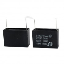 2 Pcs AC 450V 5uF 5% 2 Pin Radial Lead Type Air Condition Motor Run Capacitor