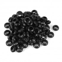200pcs 5mm x 10mm Black Rubber Wiring Grommets Ring Cable Protector