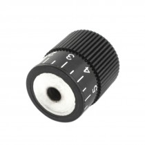 27mm Depth 6mm Dia Hole Numeric Scale Knurled Control Knob Black