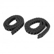 2 Pcs Black Plastic Drag Chain Cable Carrier 15 x 20mm for CNC Machine