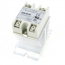 DC 3-32V Control Single Phase Silver Tone Aluminum Heat Sink Solid State Relay