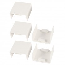 5 Pcs 39mm x 19mm White PVC 2 Ways Mini Cable Trunking Straight Connector