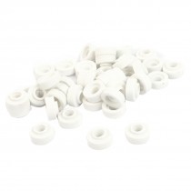 50pcs Electric Wiring Ceramic Insulation Pipe Tube White 15mm 9mm Outside Dia