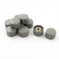 32mm Cap 6mm Dia Insert Hole Nonslip Plastic Potentiometer Knob Cap 10 Pcs