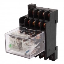 HH64P DC 12V Coil Voltage 3PDT DIN Mount Power Electromagnetic Relay w Socket